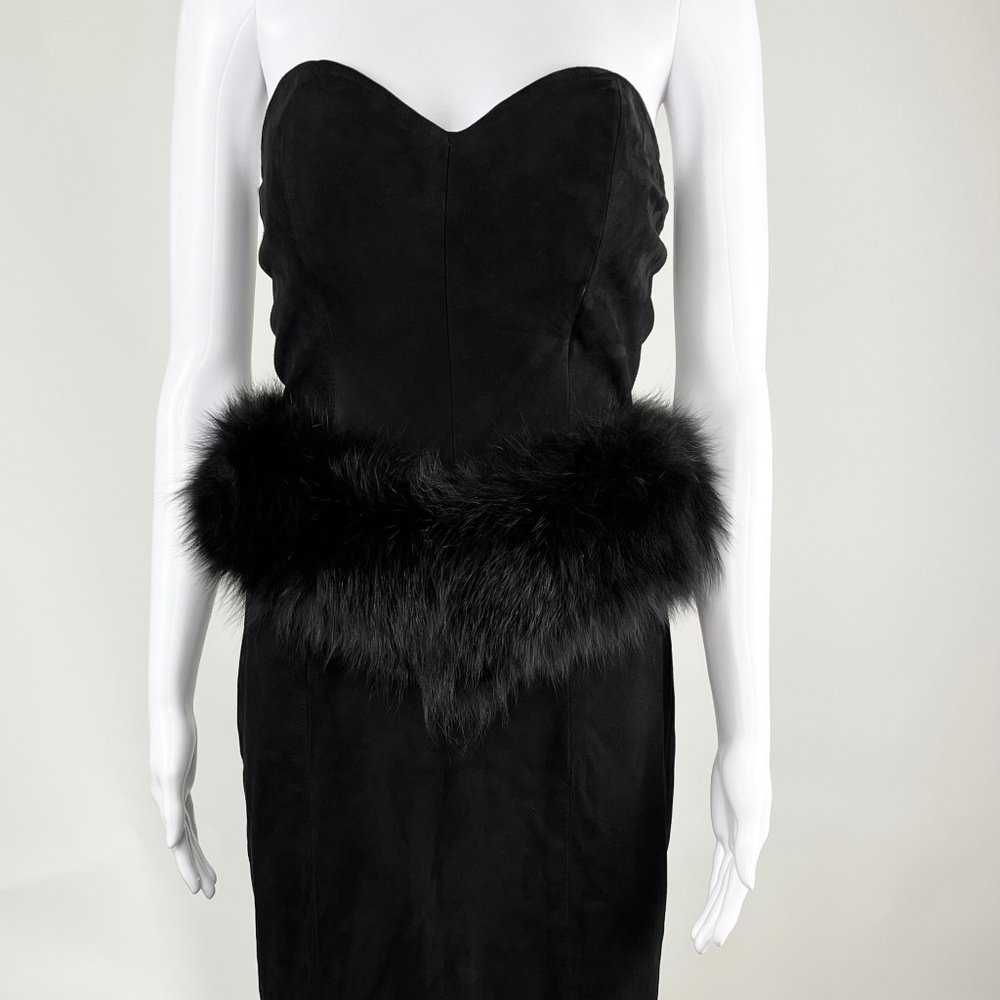 1980’s VAKKO Suede & Fox Fur Dress